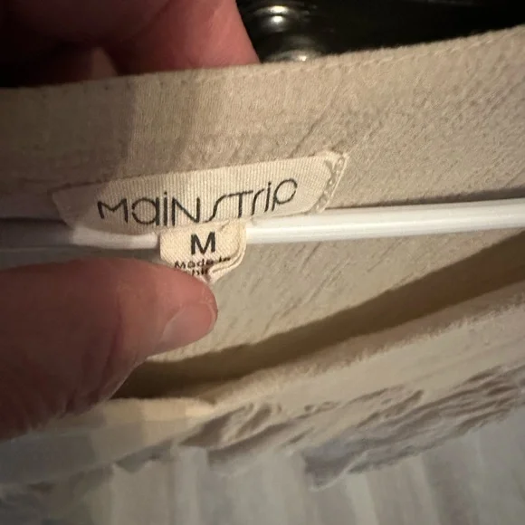 Women's Cream V-Neck Dress - Picture 3 of 4